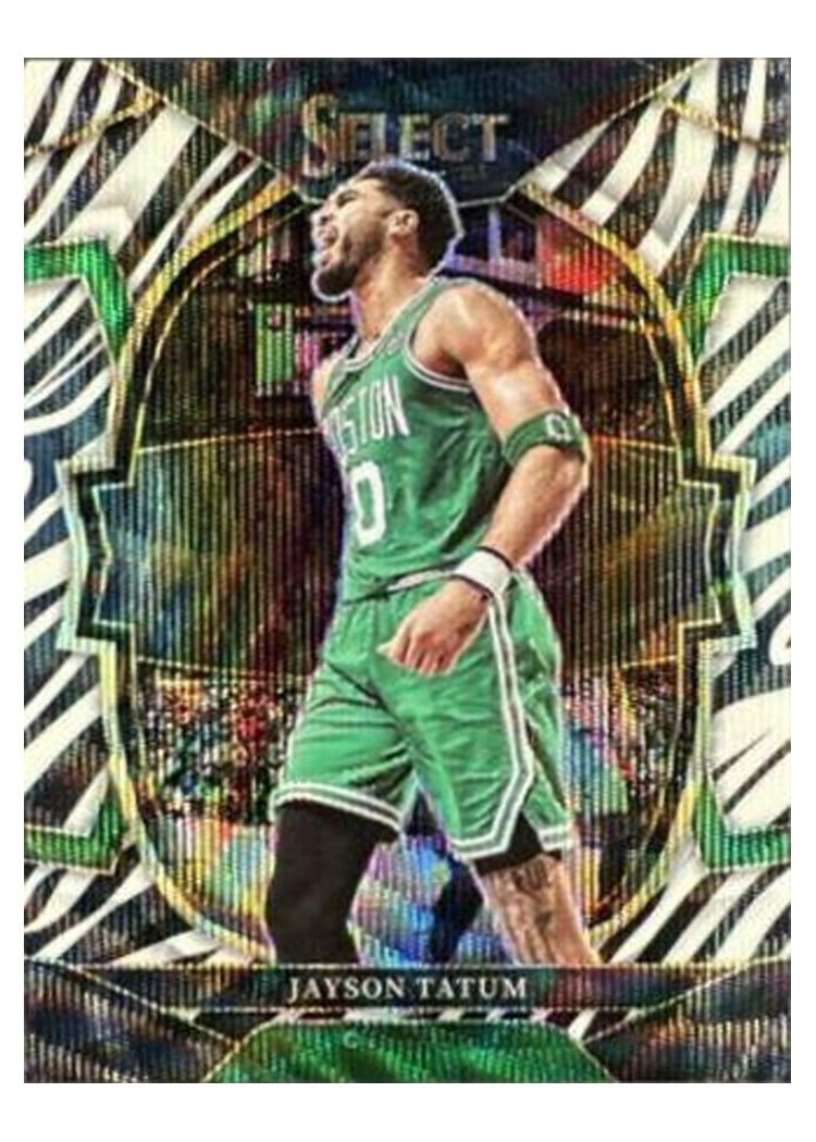 2022-23 Panini Select Base Set Jayson Tatum Zebra Prizm #55 card