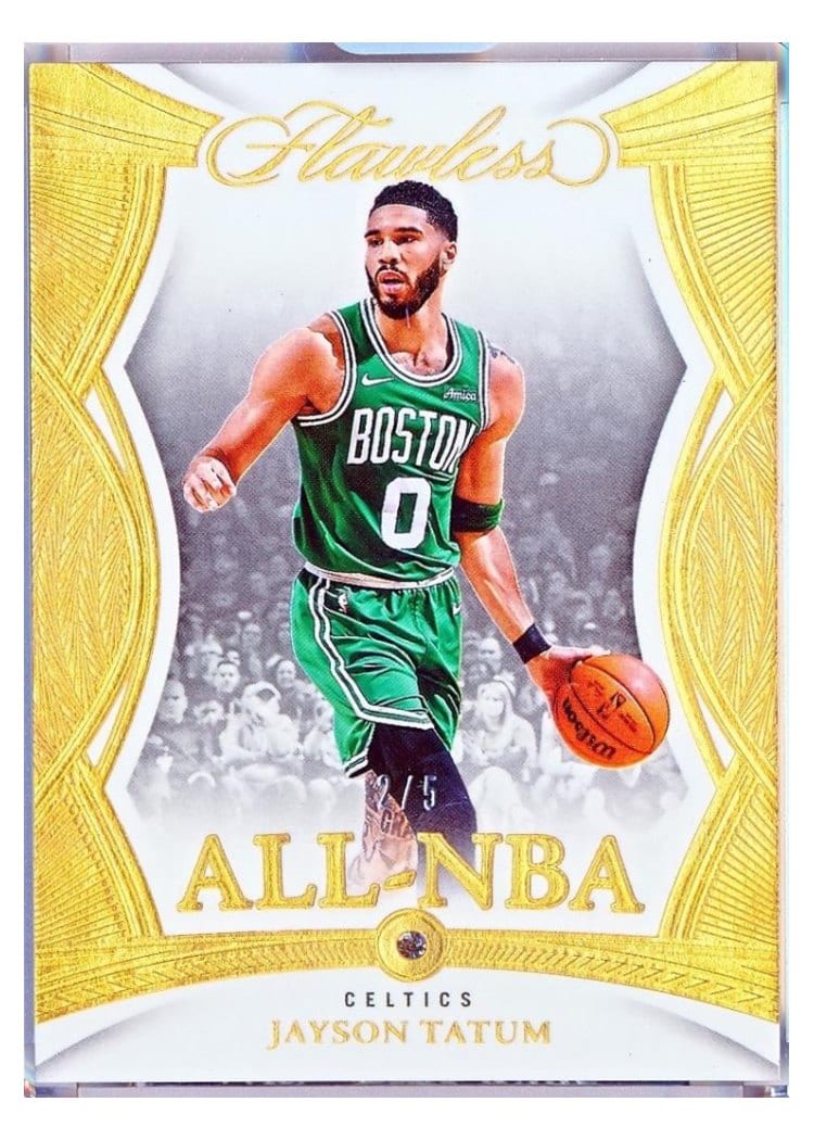 2024-25 Panini Flawless Base Gems Jayson Tatum Gold #185 card