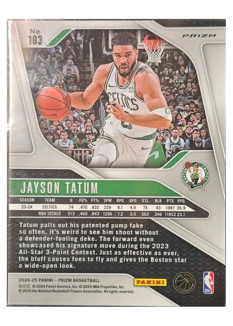 2024-25 Panini Prizm Base Set Jayson Tatum #103 card