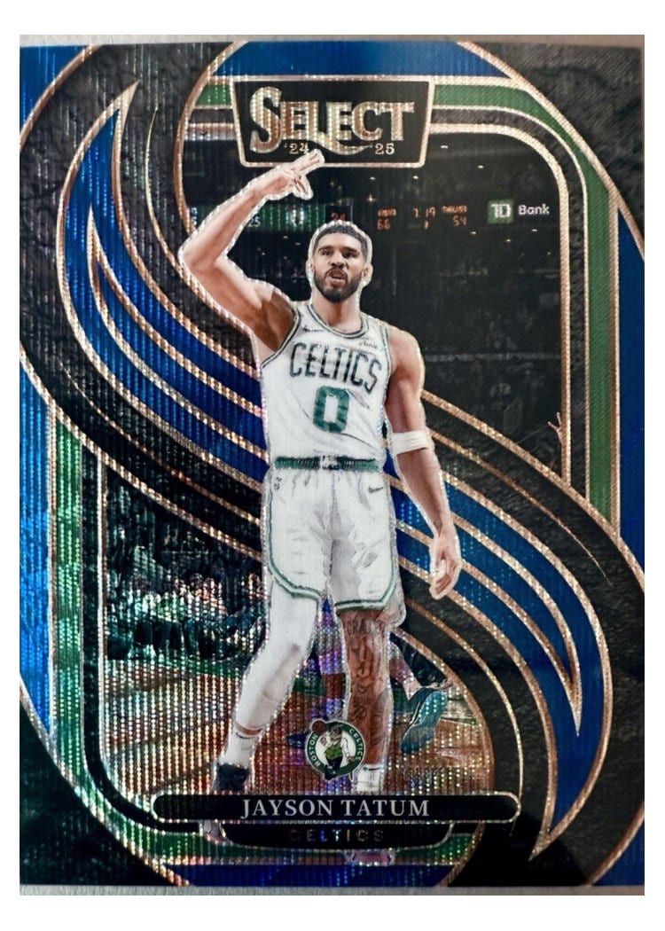 2024-25 Panini Select Base Set Jayson Tatum Blue Wave Prizm #110 card