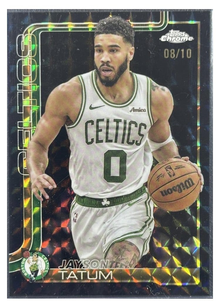 2025 Topps Chrome Jayson Tatum Black Geometric Refractor #49 card