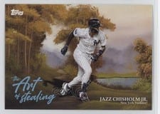 2025 Topps X Bob Ross: The Joy of Baseball Art of Stealing Jazz Chisholm Jr. #AOS-10 card