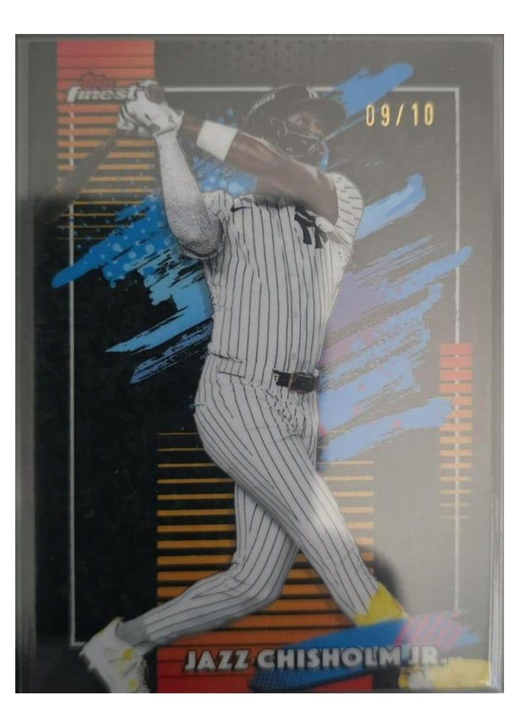 2026 Topps Finest Jazz Chisholm Jr. Black Mini Diamond Refractor #181 card