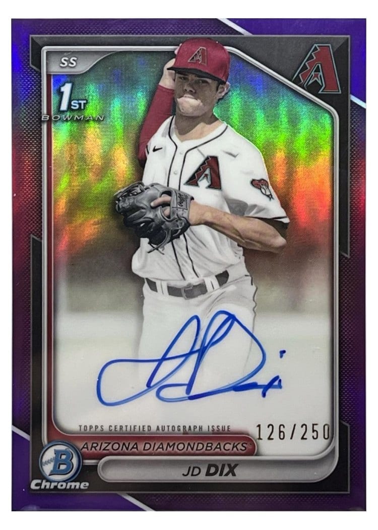 2024 Bowman Draft Chrome Prospect Autographs JD Dix #CPA-JD card