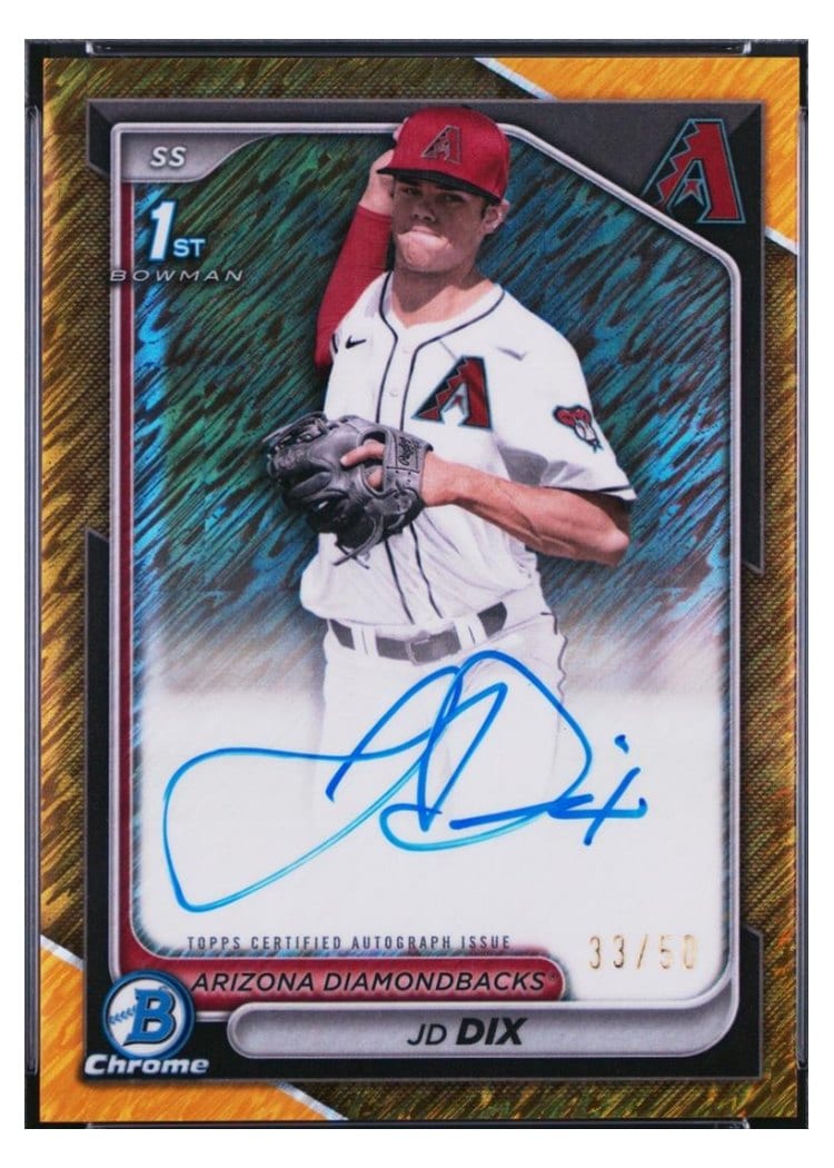 2024 Bowman Draft Chrome Prospect Autographs JD Dix #CPA-JD card