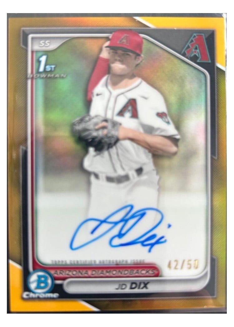 2024 Bowman Draft Chrome Prospect Autographs JD Dix #CPA-JD card