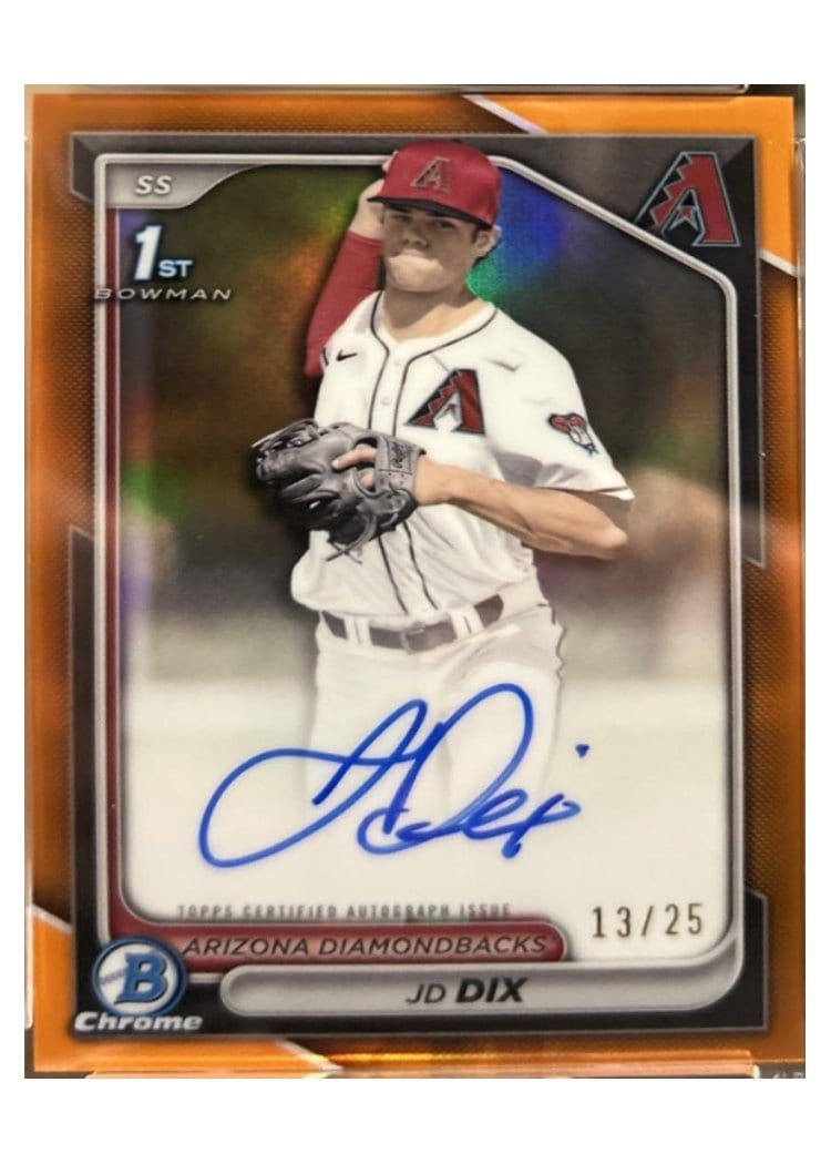 2024 Bowman Draft Chrome Prospect Autographs JD Dix #CPA-JD card
