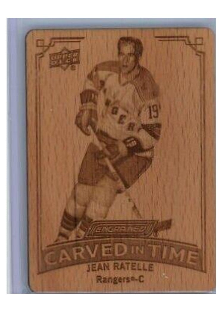 2023-24 Upper Deck Engrained Carved in Time Manufactured Wood Jean Ratelle #CT-17 card