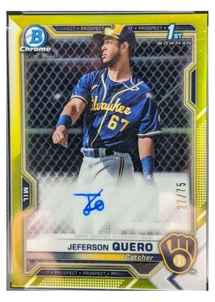 2021 Bowman Chrome Prospect Autographs Jeferson Quero #CPA-JQ card