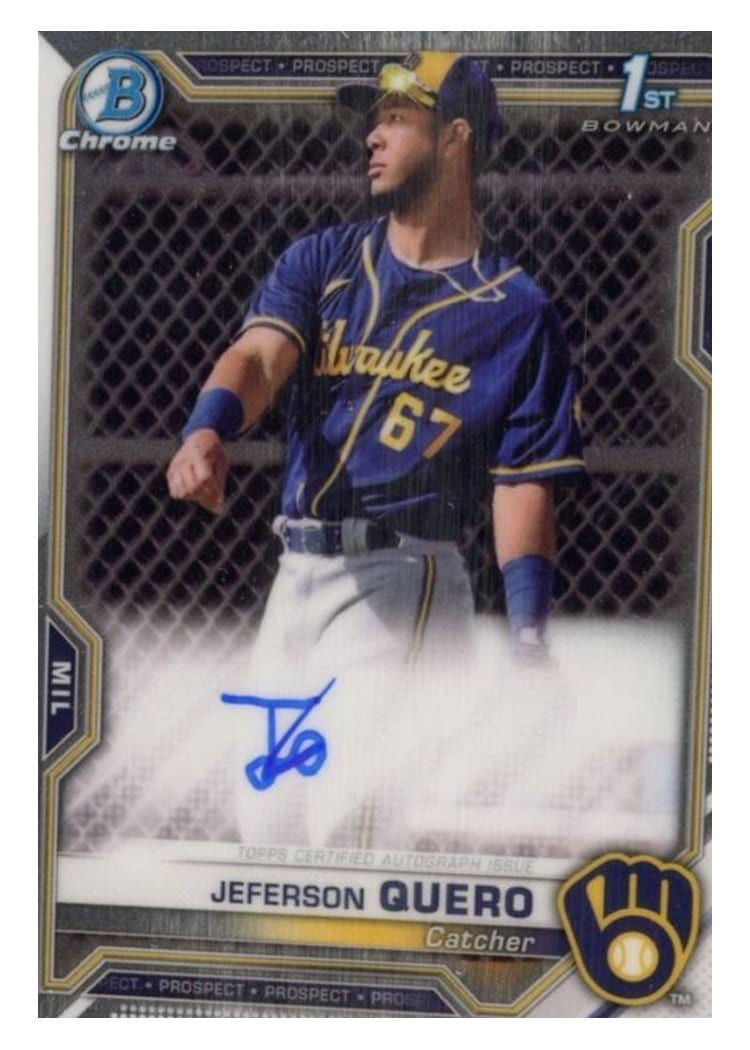 2021 Bowman Chrome Prospect Autographs Jeferson Quero #CPA-JQ card