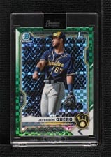 2021 Bowman Chrome X Prospects Green X-Fractor Jeferson Quero #BCP-181 card