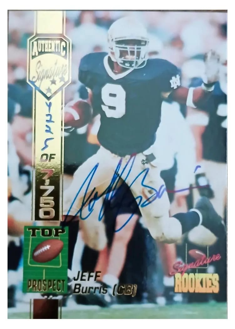 1994 Signature Rookies Autographs Jeff Burris #13 card