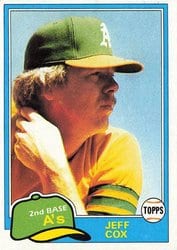 1981 Topps Base Set Jeff Cox #133 card