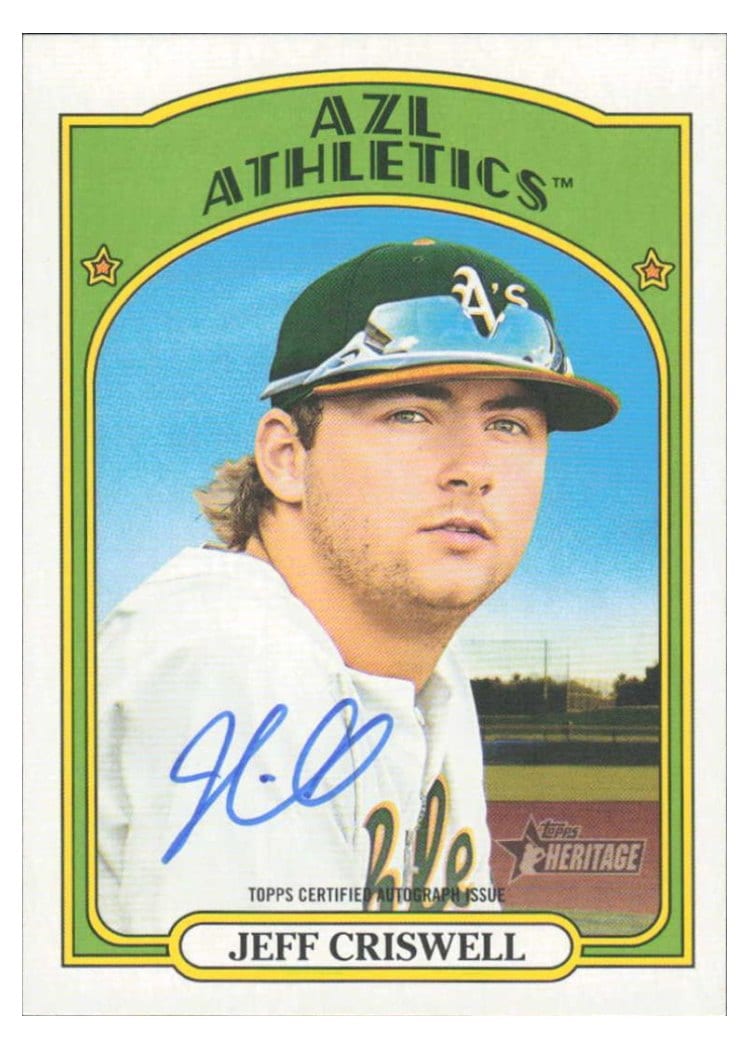 2021 Topps Heritage Minor League Real One Autographs Jeff Criswell #ROA-JC card