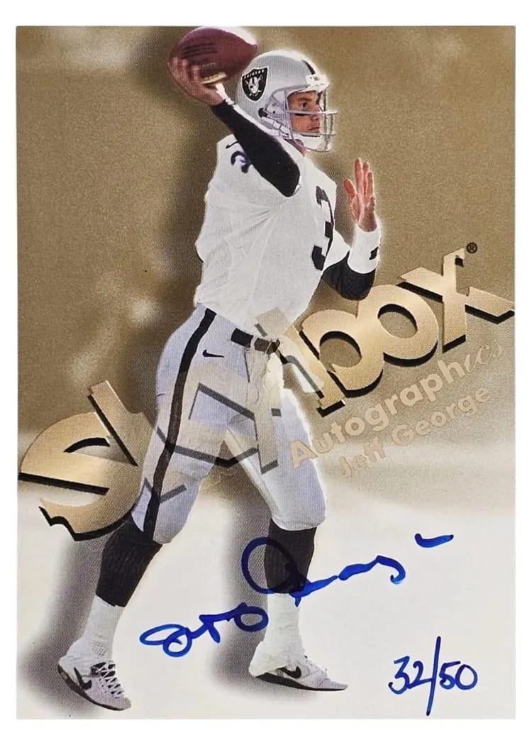 1998 Skybox Premium Autographics Jeff George card