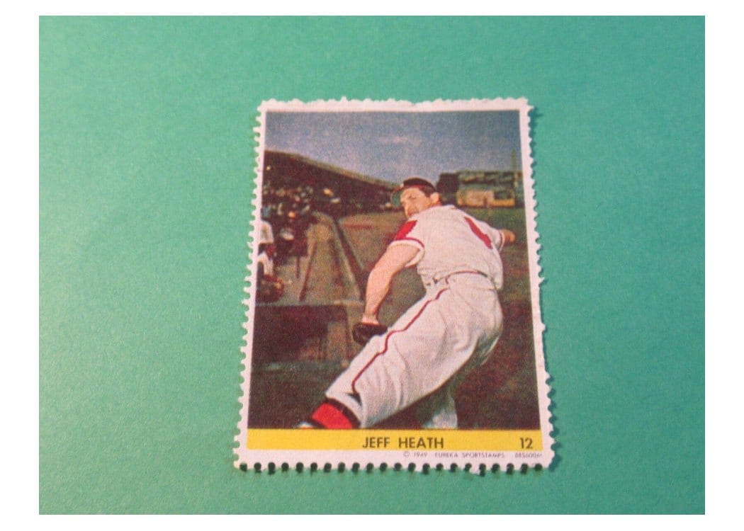 1949 Eureka Sportstamps Jeff Heath #12 card