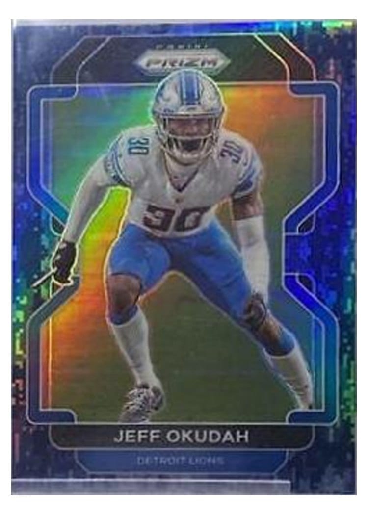 2021 Panini Prizm Base Set Jeff Okudah Navy Camo Prizm #153 card