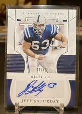 2020 Panini National Treasures Signatures Jeff Saturday #S-JS