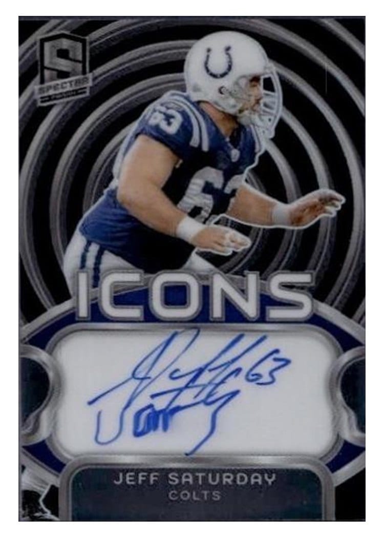 2024 Panini Spectra Icons Autographs Jeff Saturday #I-JSY card