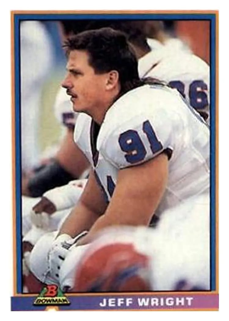 1991 Bowman Jeff Wright #38 card