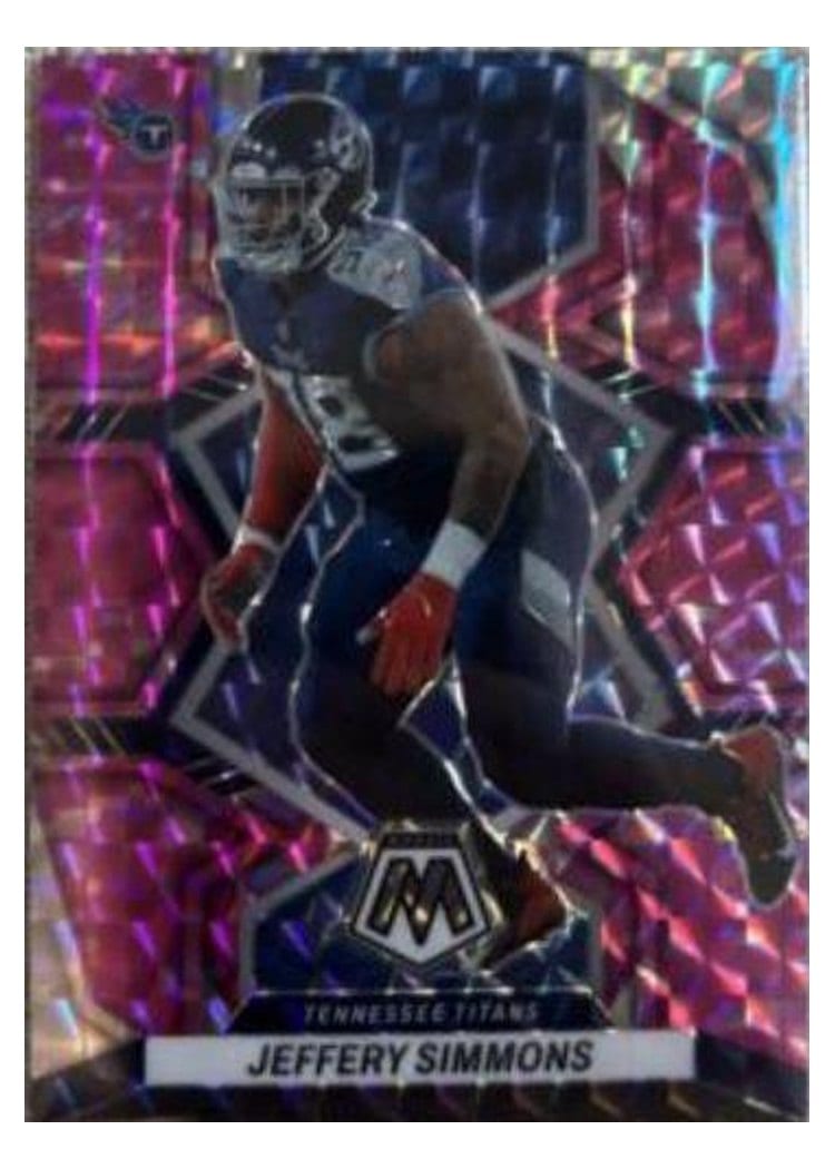 2022 Panini Mosaic Base Set Jeffery Simmons Camo Pink #220 card