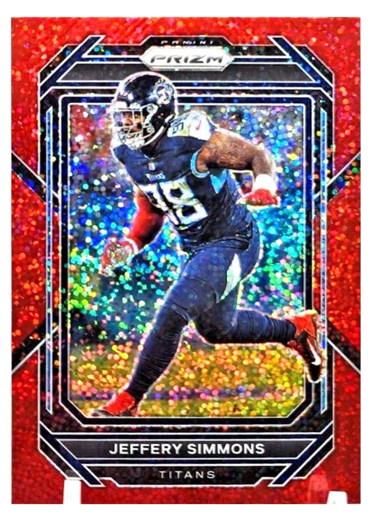 2022 Panini Prizm Base Set Jeffery Simmons Red Sparkle #289 card