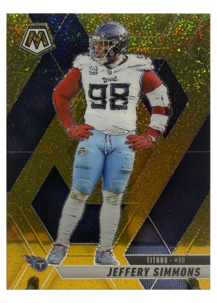 2025 Panini Mosaic Base Set Jeffery Simmons Gold Glitter #81 card