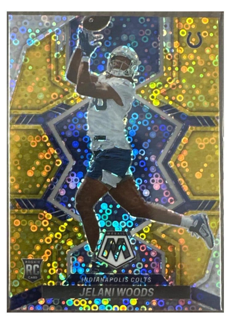 2022 Panini Mosaic Base Set Jelani Woods No Huddle Gold #358 card