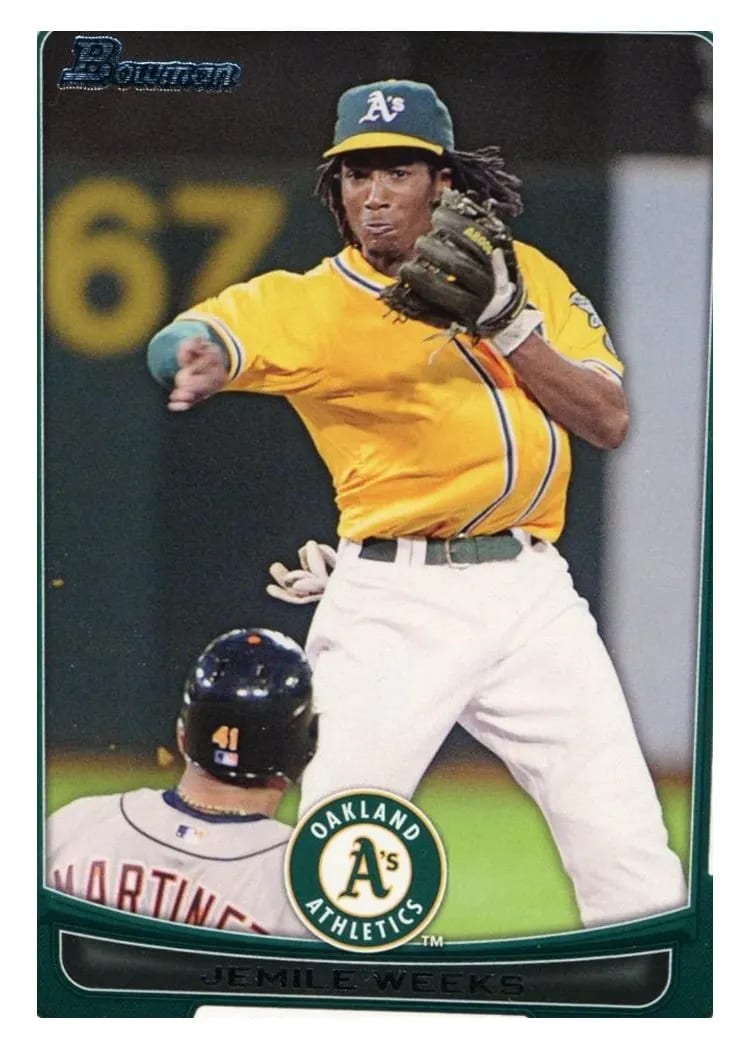 2012 Bowman Jemile Weeks #61 card