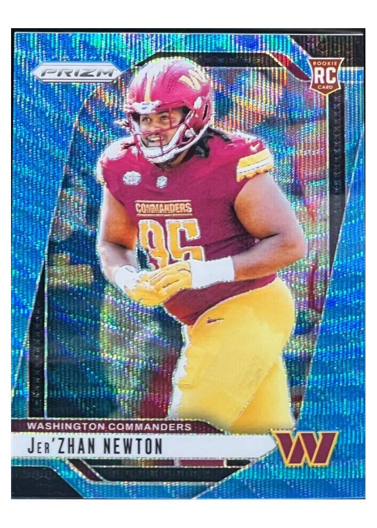 2024 Panini Prizm Base Set Jer'Zhan Newton Blue Wave #351 card