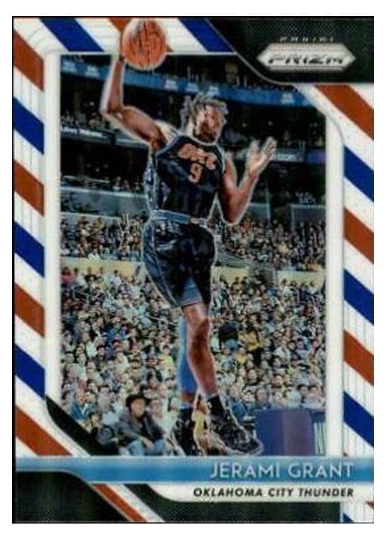 2018-19 Panini Prizm Base Set Jerami Grant Red, White, and Blue Prizm #89 card