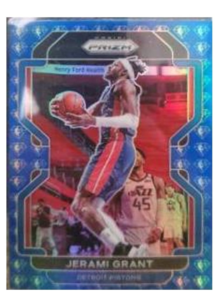 2021-22 Panini Prizm Base Set Jerami Grant Blue Prizm #76 card