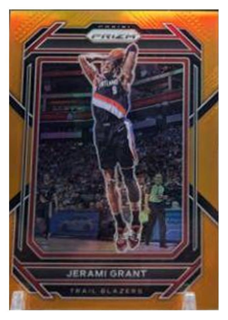 2022-23 Panini Prizm Base Set Jerami Grant Orange Prizm #58 card