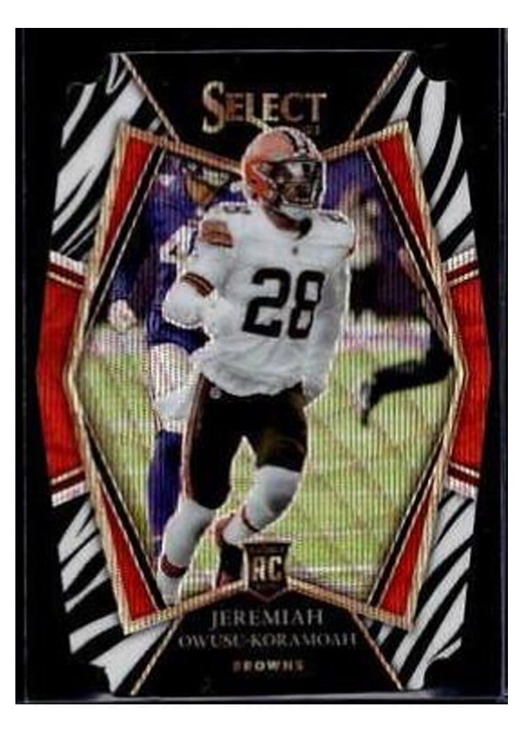 2021 Panini Select Base Set Jeremiah Owusu-Koramoah Zebra Die Cut #191 card