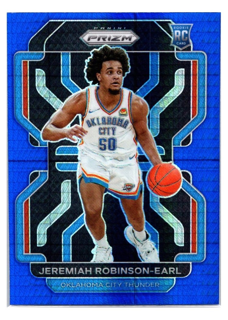 2021-22 Panini Prizm Base Set Jeremiah Robinson-Earl Blue Hyper Prizm #319 card