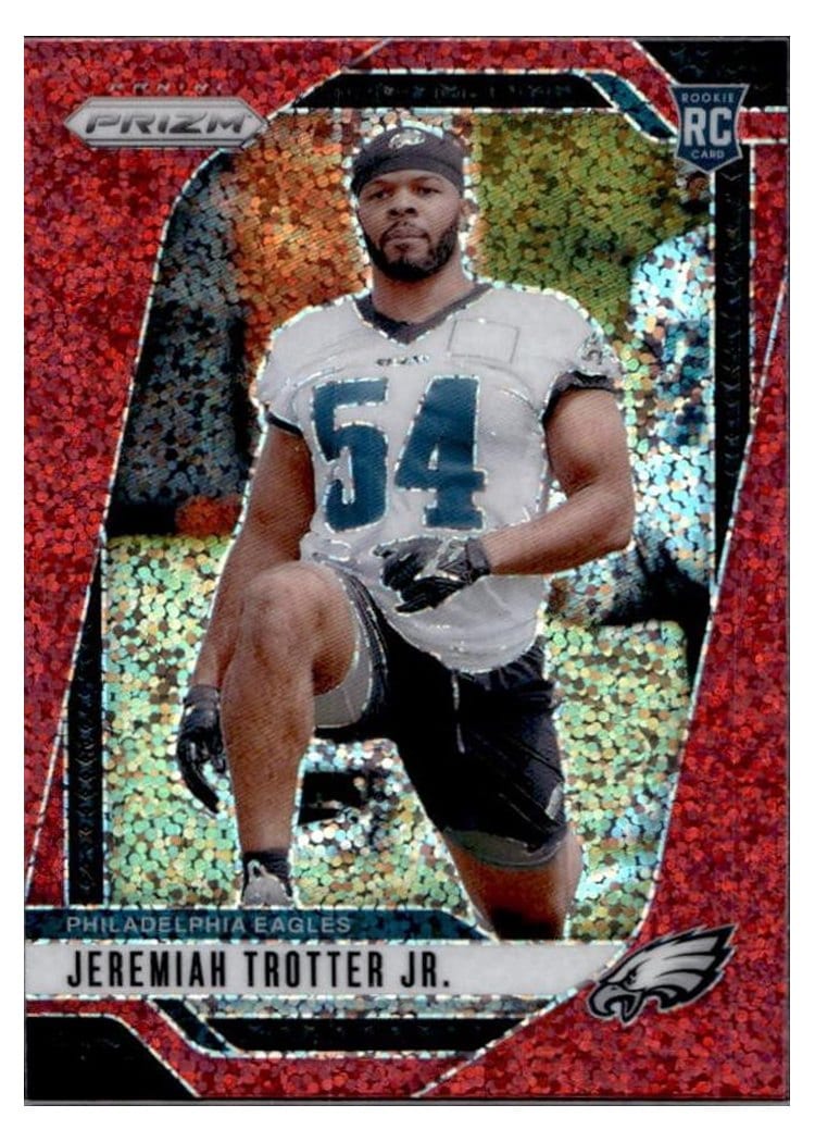 2024 Panini Prizm Base Set Jeremiah Trotter Jr. Red Sparkle #349 card