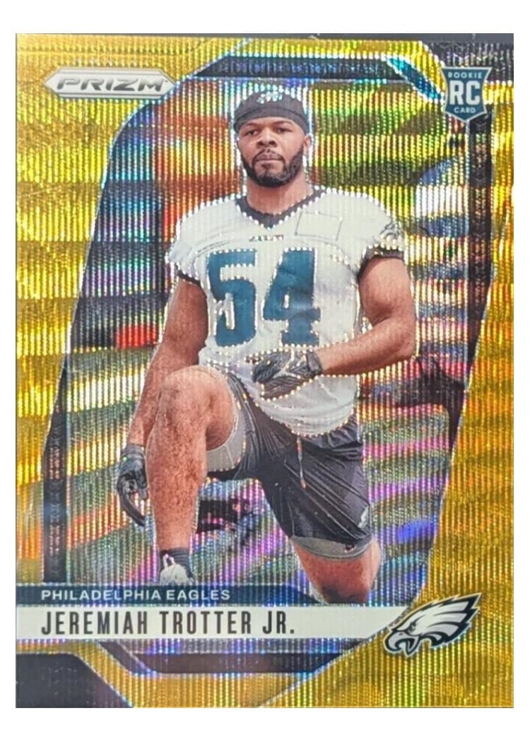 2024 Panini Prizm Base Set Jeremiah Trotter Jr. Wave Gold #349 card