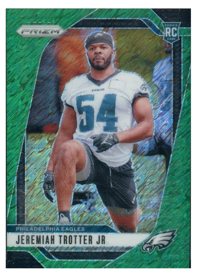 2024 Panini Prizm Base Set Jeremiah Trotter Jr. Green Shimmer #349 card