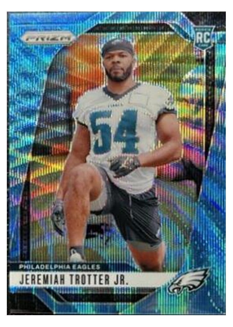 2024 Panini Prizm Base Set Jeremiah Trotter Jr. Blue Wave #349 card