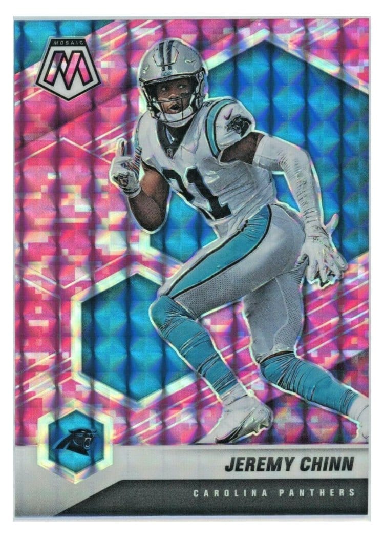 2021 Panini Mosaic Base Set Jeremy Chinn Camo Pink Mosaic #38 card