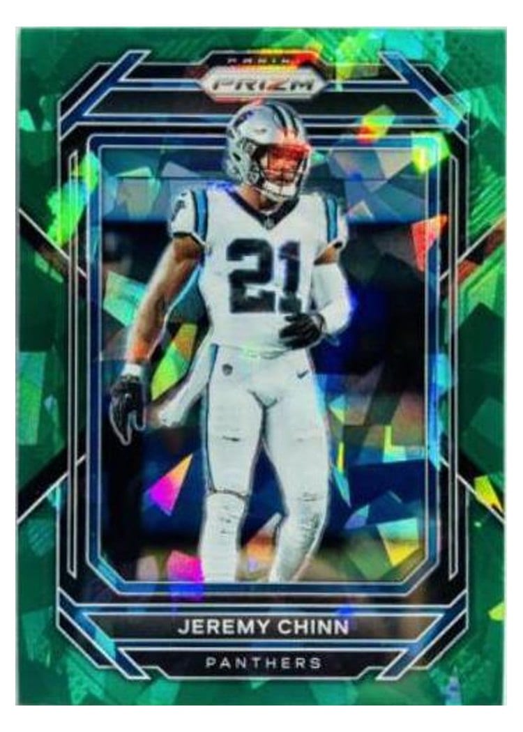 2022 Panini Prizm Base Set Jeremy Chinn Green Ice #45 card
