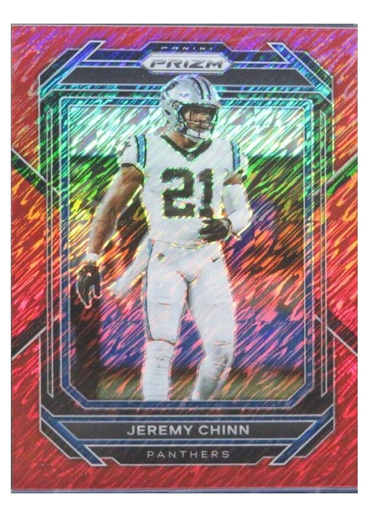 2022 Panini Prizm Base Set Jeremy Chinn Red Shimmer #45 card