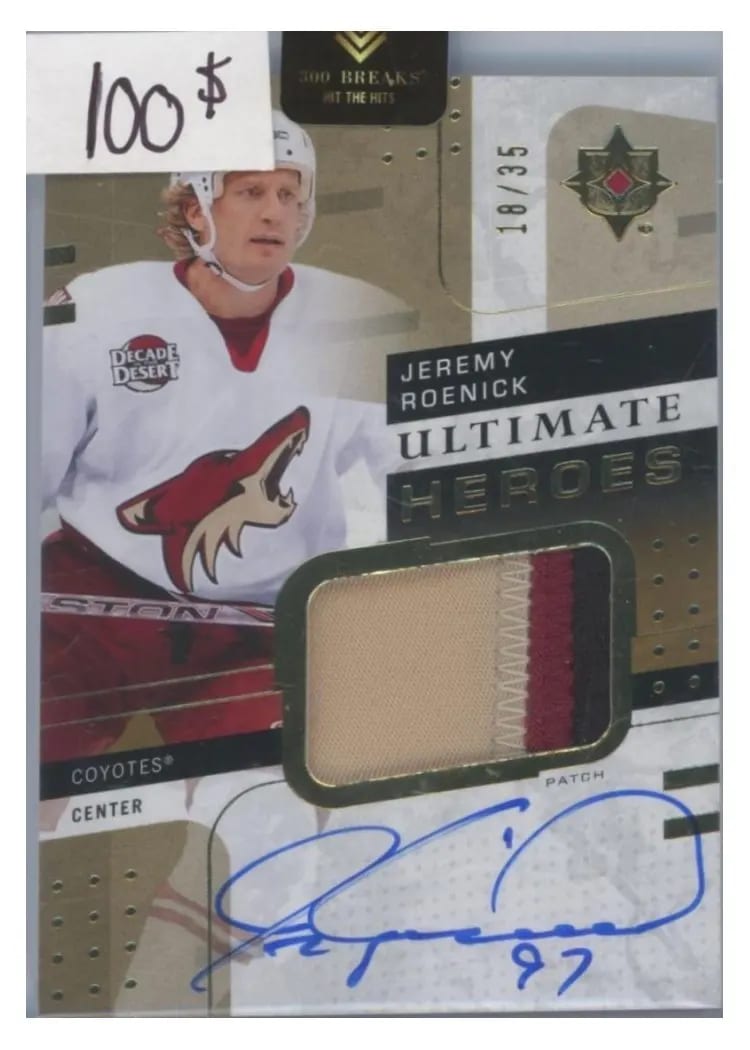 2024-25 Upper Deck Ultimate Collection Ultimate Heroes Patch Jeremy Roenick #UH-JR card