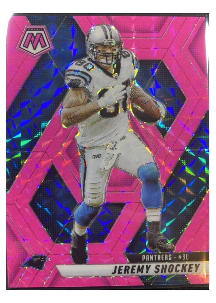 2025 Panini Mosaic Base Set Jeremy Shockey Pink Fluorescent #129