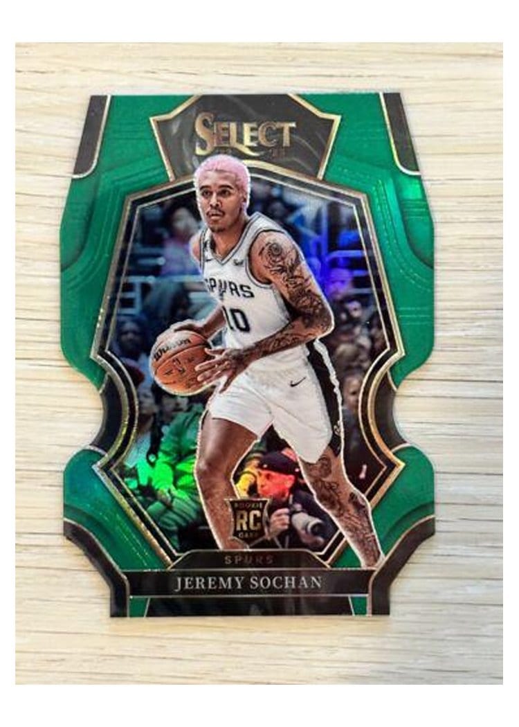 2022-23 Panini Select Base Set Jeremy Sochan Green Die Cut Prizm #192 card