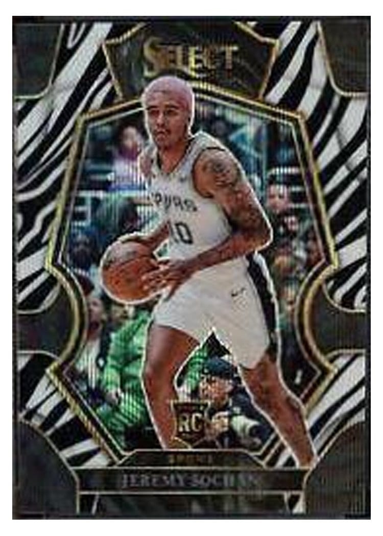 2022-23 Panini Select Base Set Jeremy Sochan Zebra Prizm #192 card