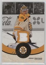 2023-24 Upper Deck Boston Bruins Centennial Centennial Cloth Relics Jeremy Swayman #CCR-JS card