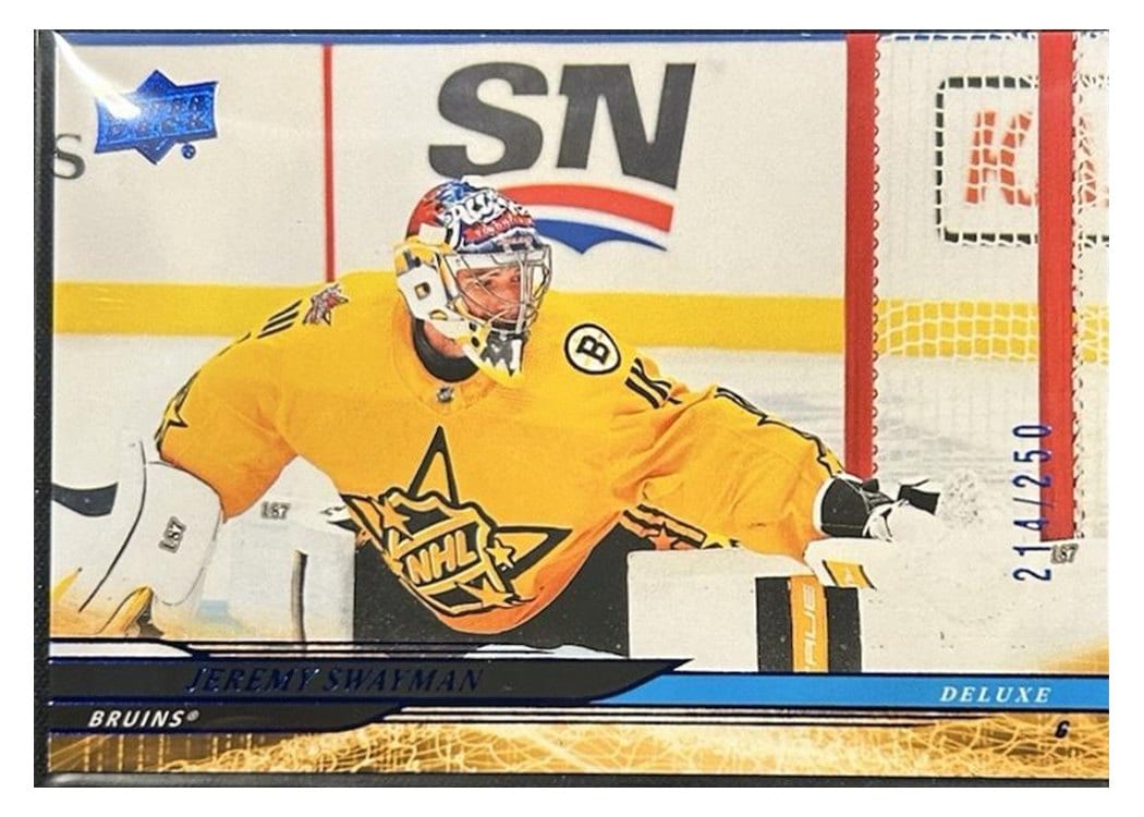 2024-25 Upper Deck Base Set Jeremy Swayman Deluxe #678 card