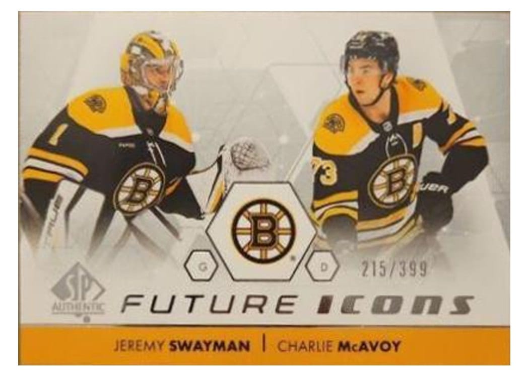 2022-23 SP Authentic Future Icons Jeremy Swayman/Charlie McAvoy #FI-3 card