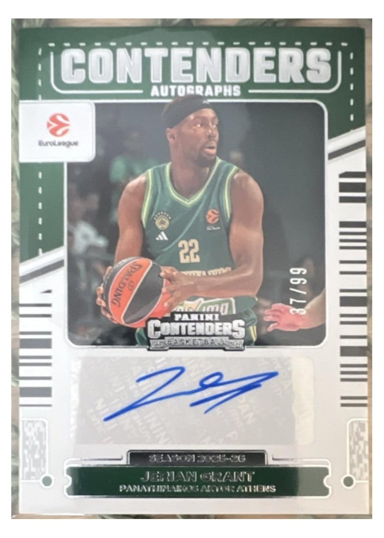 2025 Panini Contenders EuroLeague Autograph Jerian Grant #1 card